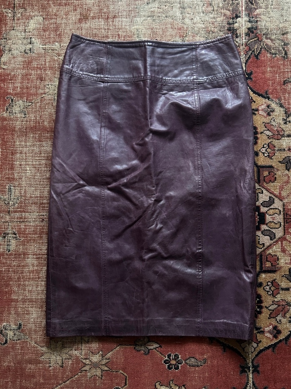 Vintage Plum Purple Danier Leather Skirt